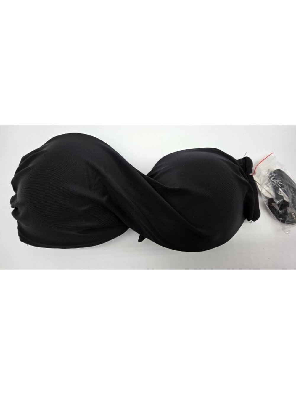 Hot Water Women's Bikini Swimsuit Top Size Large Black Strapless Padded Swim